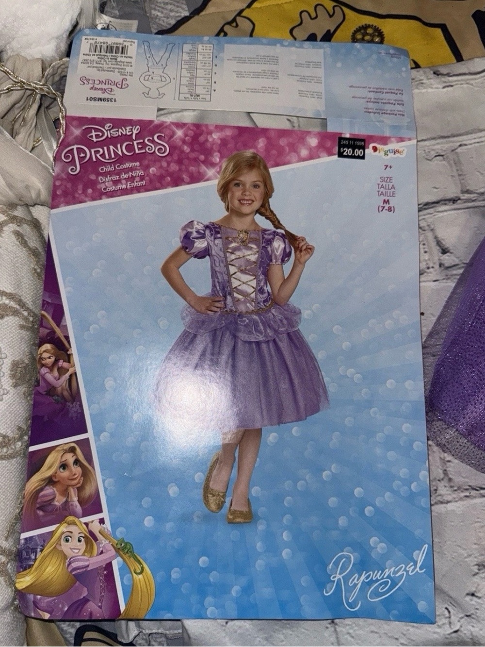 Official Disney Princess Rapunzel Costume Girls M 7-8 NEW Halloween Tangled